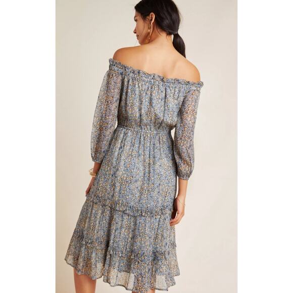 Anthropologie Kira Off-The-Shoulder‎ Peasant Dress Multi Size 8 - Picture 3 of 12